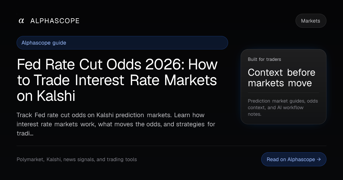 Fed Rate Cut Odds 2026: How to Trade Interest Rate Marke… | Alphascope