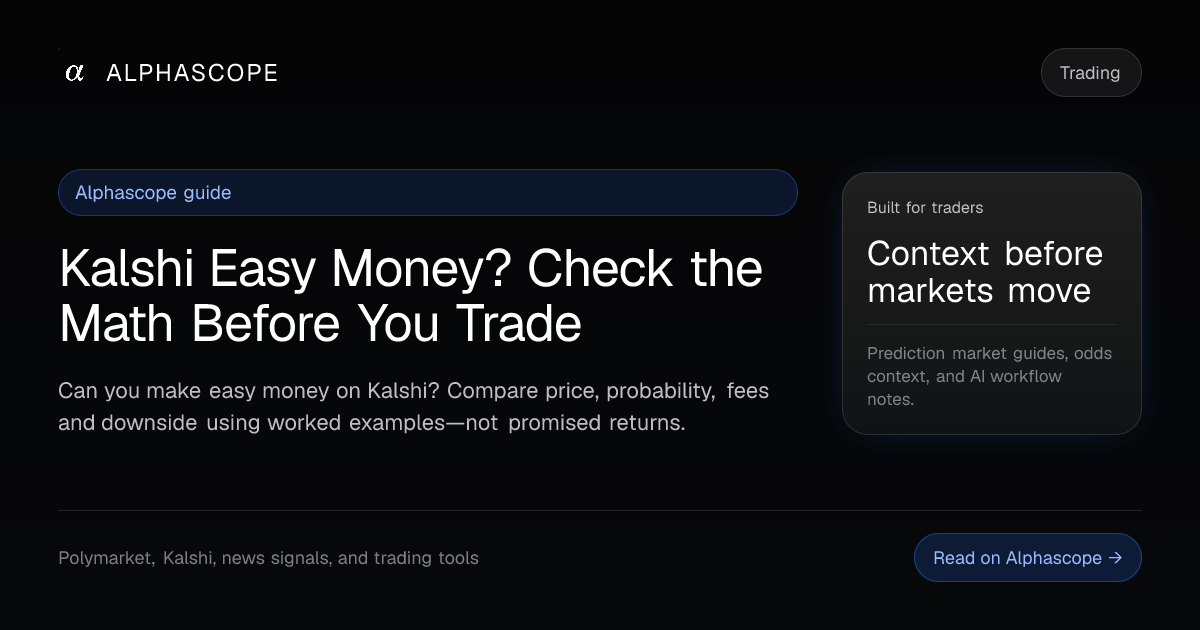 Kalshi Easy Money? Check the Math Before You Trade | Alphascope