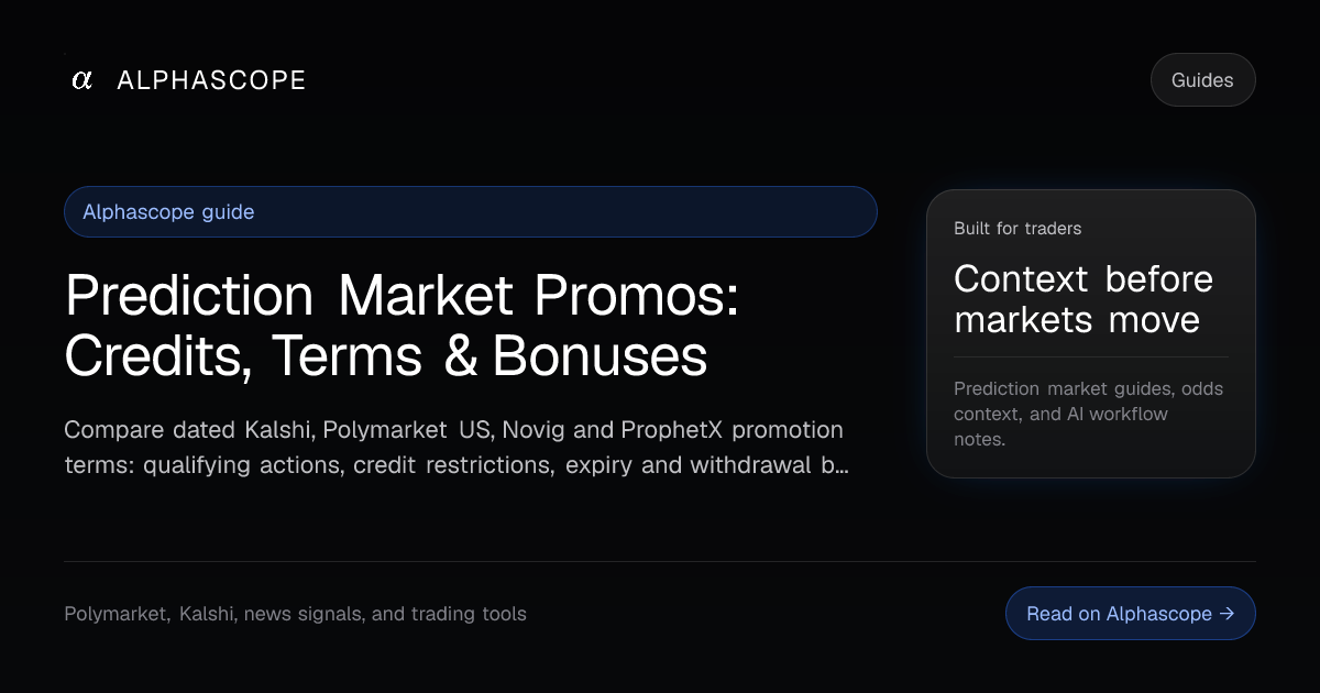 Prediction Market Promos: Credits, Terms & Bonuses | Alphascope
