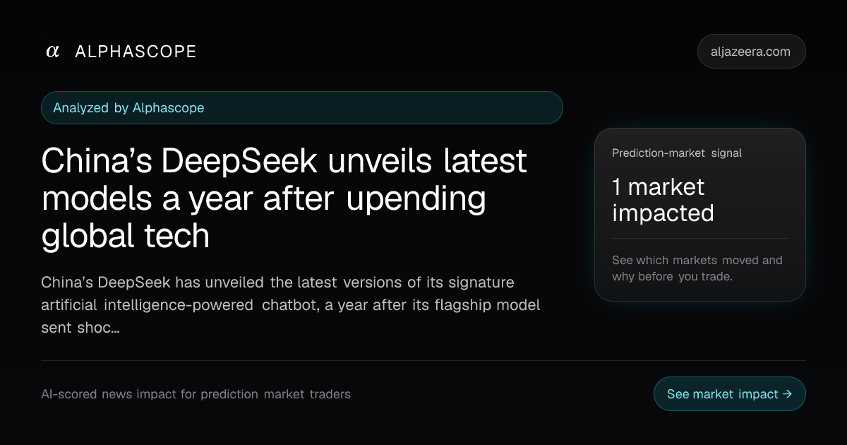 China’s DeepSeek unveils latest models a year after upen… | Alphascope