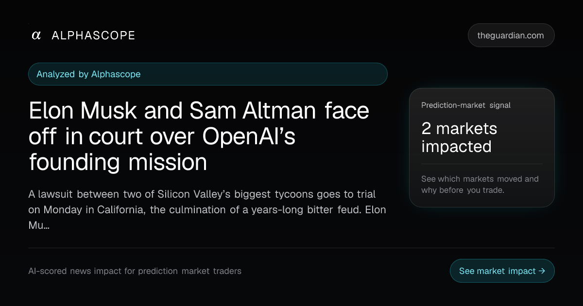 Elon Musk and Sam Altman face off in court over OpenAI’s… | Alphascope